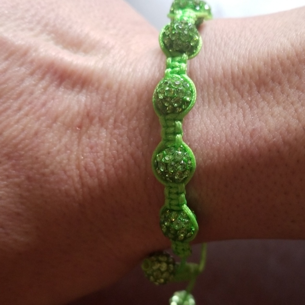 Green beaded Swarovski crystal bracelet